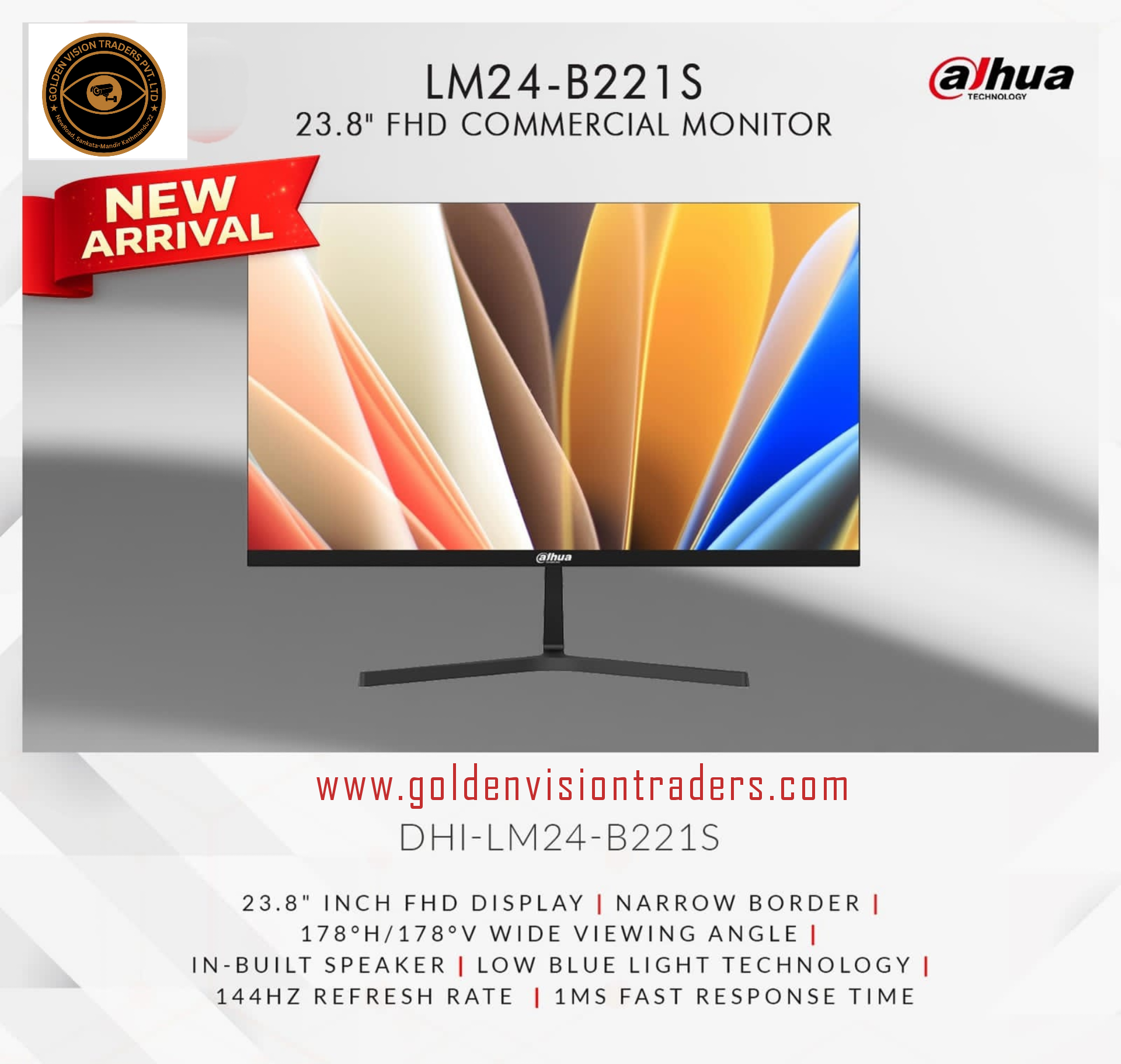 LM24-B201S Dahua 23.8" FHD Commercial Monitor